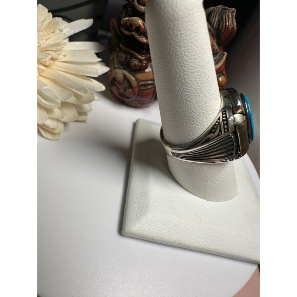 VTG Sterling Silver Turquoise Ring - Picture 3 of 10